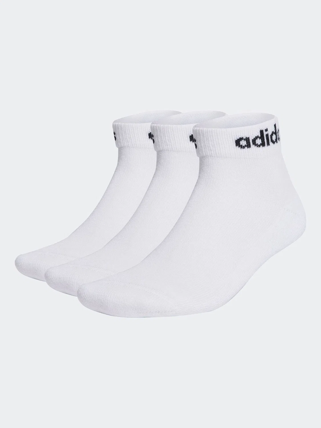 Носки для щиколотки adidas Linear Ankle Cushioned, 3 пары, белый/черный