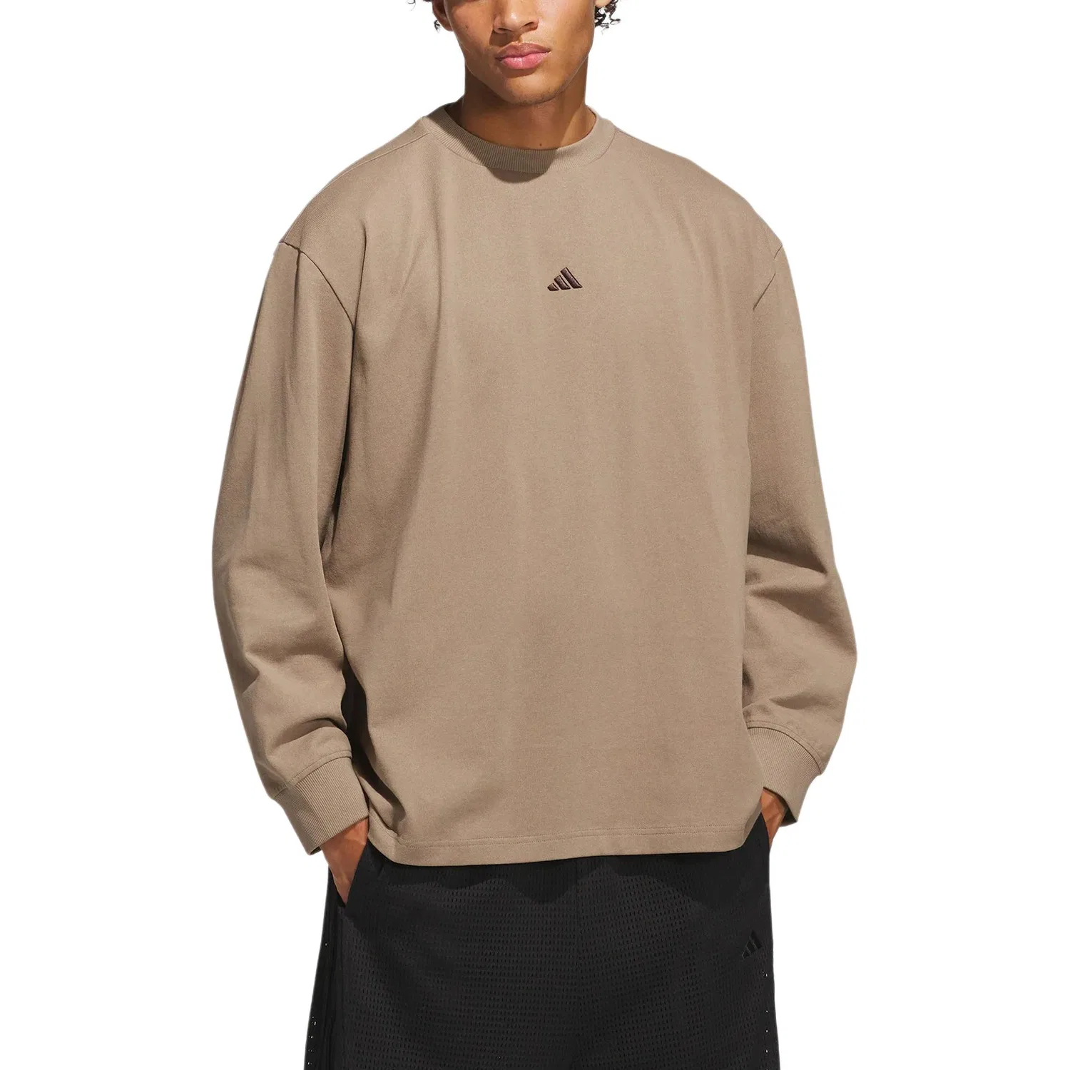 Футболка Adidas BASKETBALL, Khaki Brown — фото 3