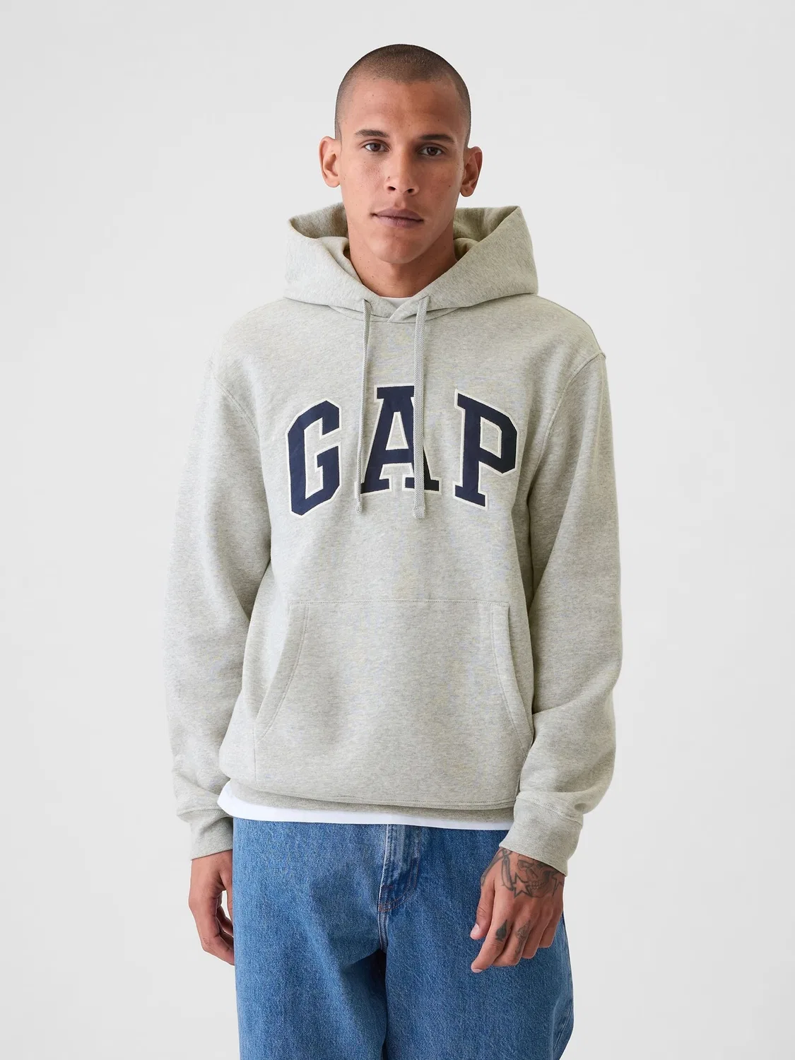 Худи, мягкое, VintageSoft Arch Logo Gap, серый