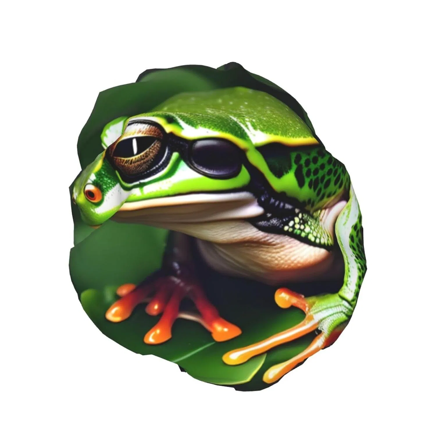Шапочка для душа, мотив Фрог Грин Ливз, FRESQA, многоразовая, One Size, Tierfrosch Grüne Blätter — фото 2