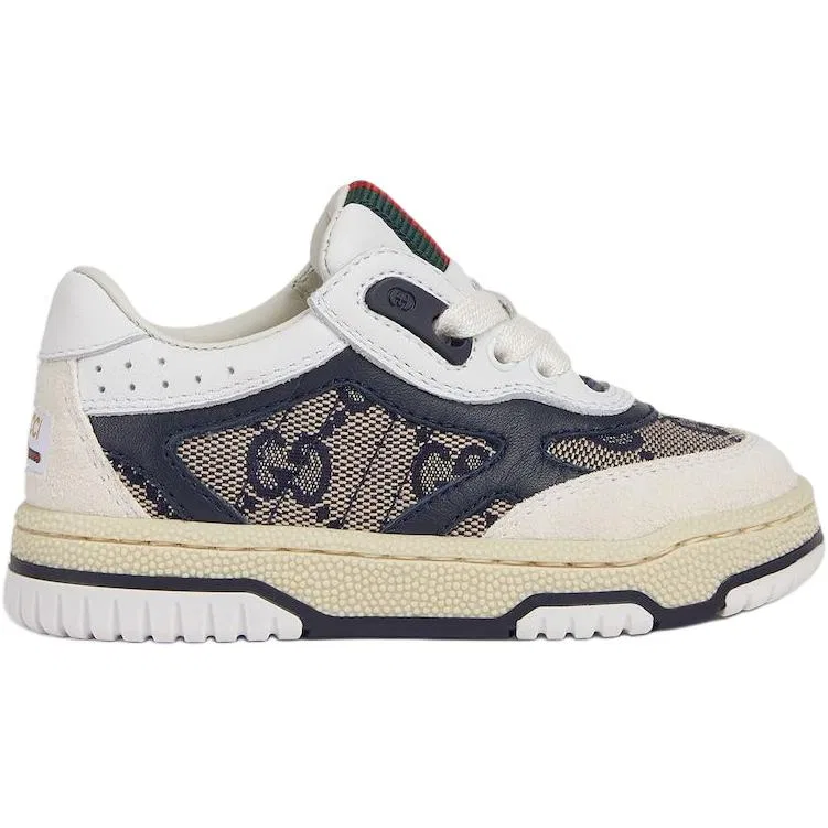 Детские ботинки Gucci White, кожа и замша, 2.8 см каблук — фото 3