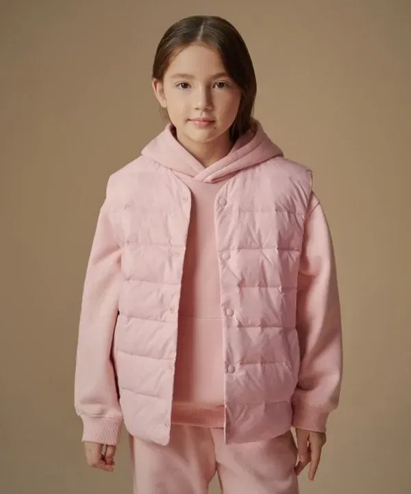 Жилет детский легкий пуховый с круглым вырезом, Musinsa Standard Kids, розовый