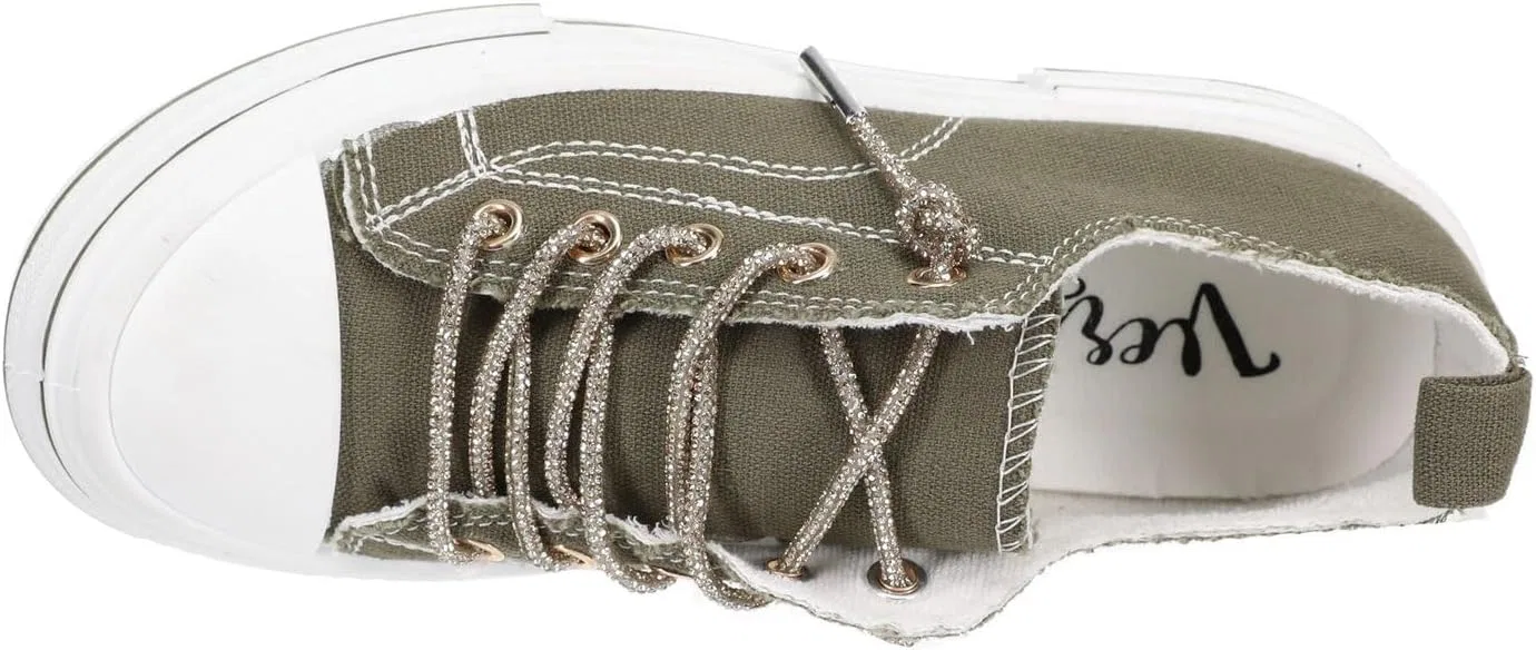 Детские кроссовки для девочек Sparkle Sneaker Crystal Cross Cowgirl, Khaki — фото 2