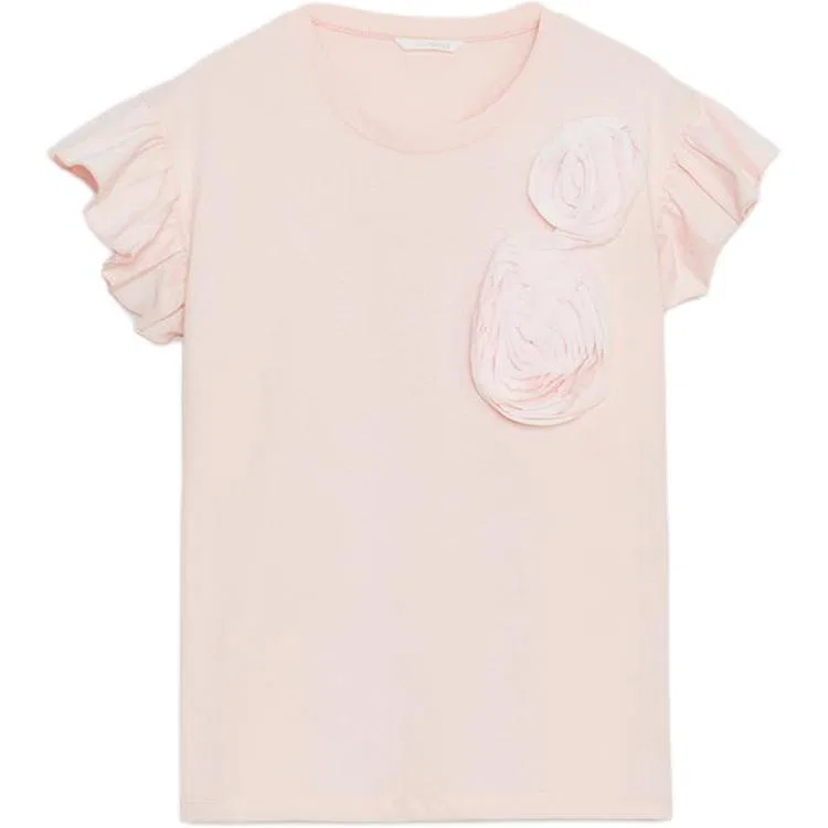Женская футболка с круглым вырезом Pink ZARA, Pink