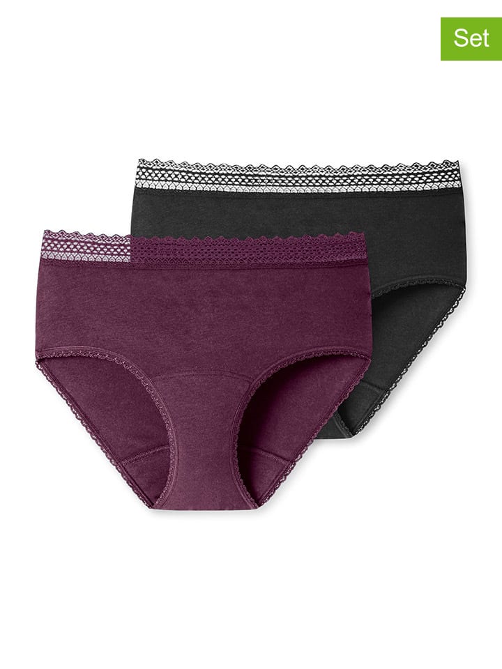 

Schiesser Комплект из 2 трусиков сливового/черного цвета