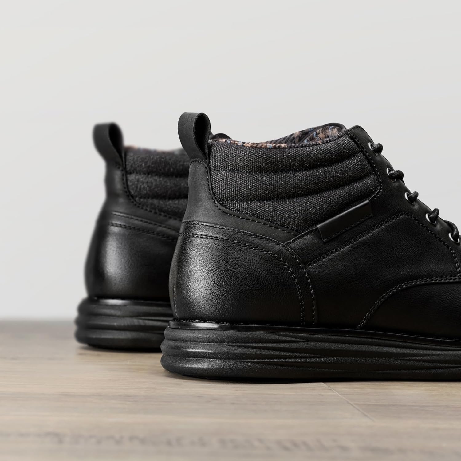 Мужские полуботинки Bruno Marc Mid Top Chukka со шнуровкой, черный — фото 4