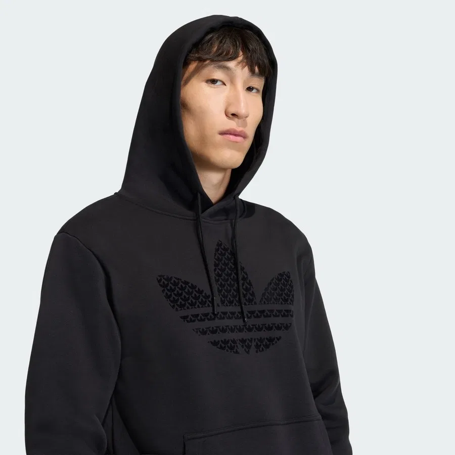 Худи с капюшоном из флиса с монограммой Originals KD1358 adidas, Черный — фото 4