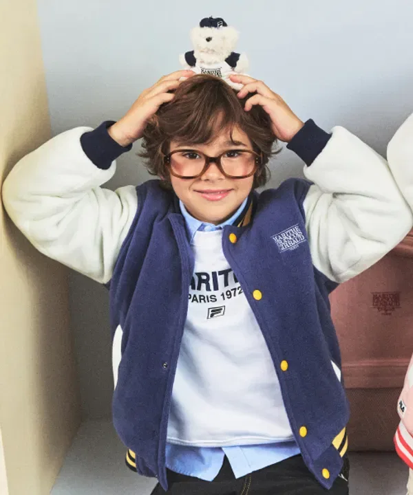 Куртка флисовая Varsity, Mfg x Fila, Marithé Kids, темно-синий