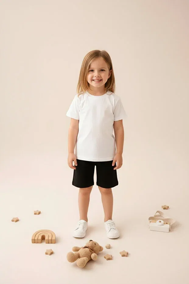 Детский комплект для девочки хлопковый Sportivea, White-Black