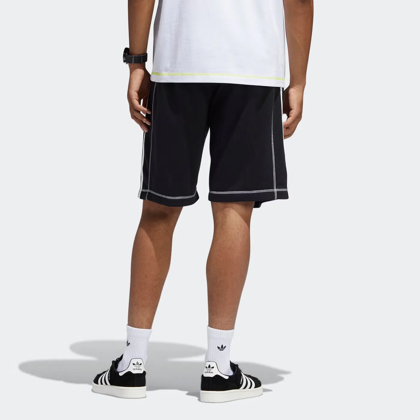 Шорты спортивные с контрастной строчкой Originals Cntrst Stitch Adidas, черный — фото 3