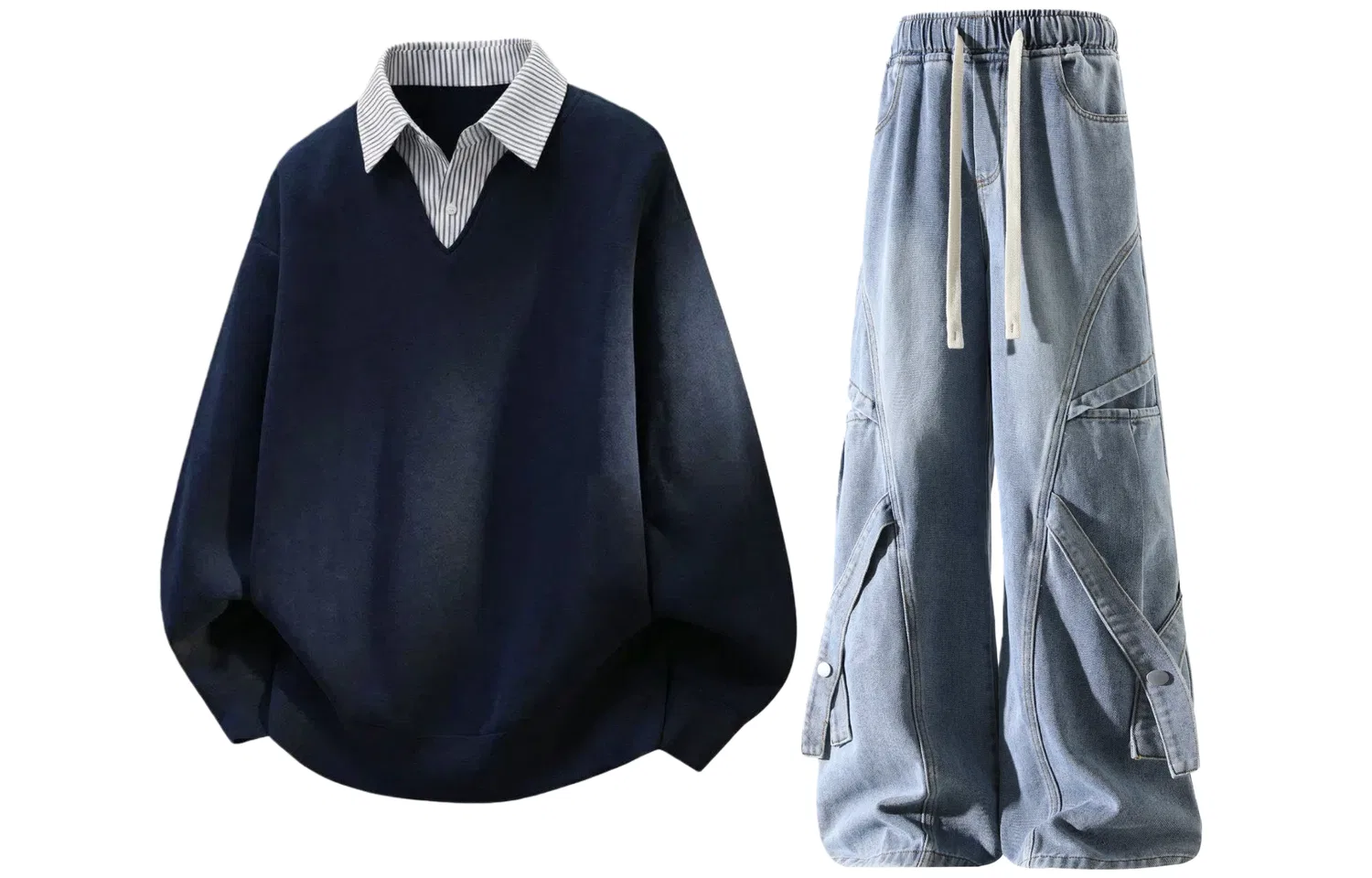 Детский спортивный комплект с воротником Casual Sportswear GWAF, Navy Blue
