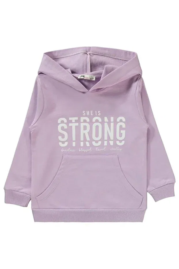 Детский комплект для девочек с принтом Basic 2-piece tracksuit set Civil Girls, Lilac — фото 3