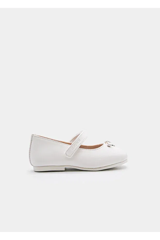 Детские балетки для девочек с бантом Mary Jane Mayoral, White — фото 2