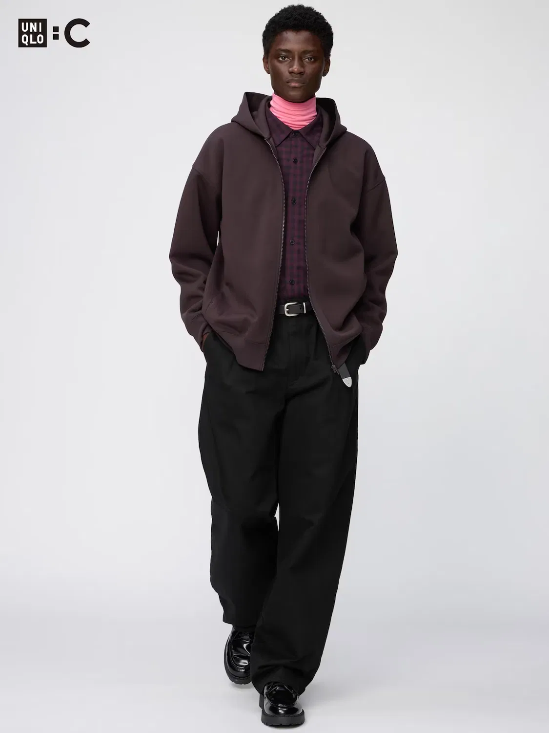 Брюки-бочонок Uniqlo, длинные, черный