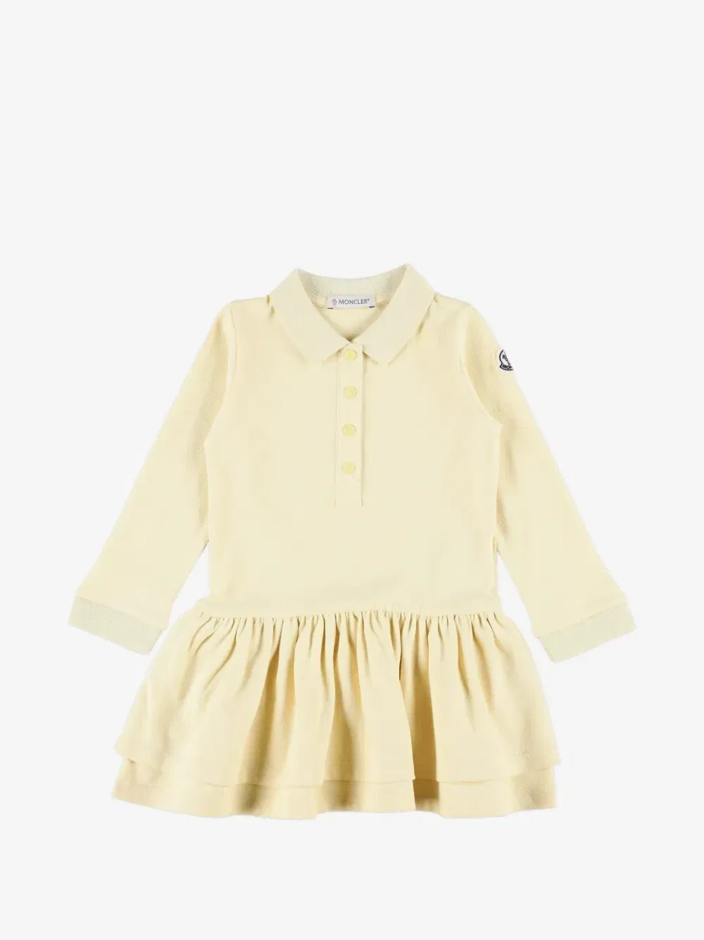 Ярусное платье с логотипом Moncler Enfant, желтый