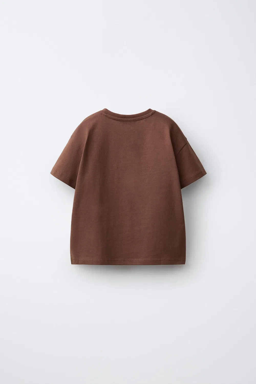 Простая футболка с вышитым сердечком ZARA, Chocolate — фото 2