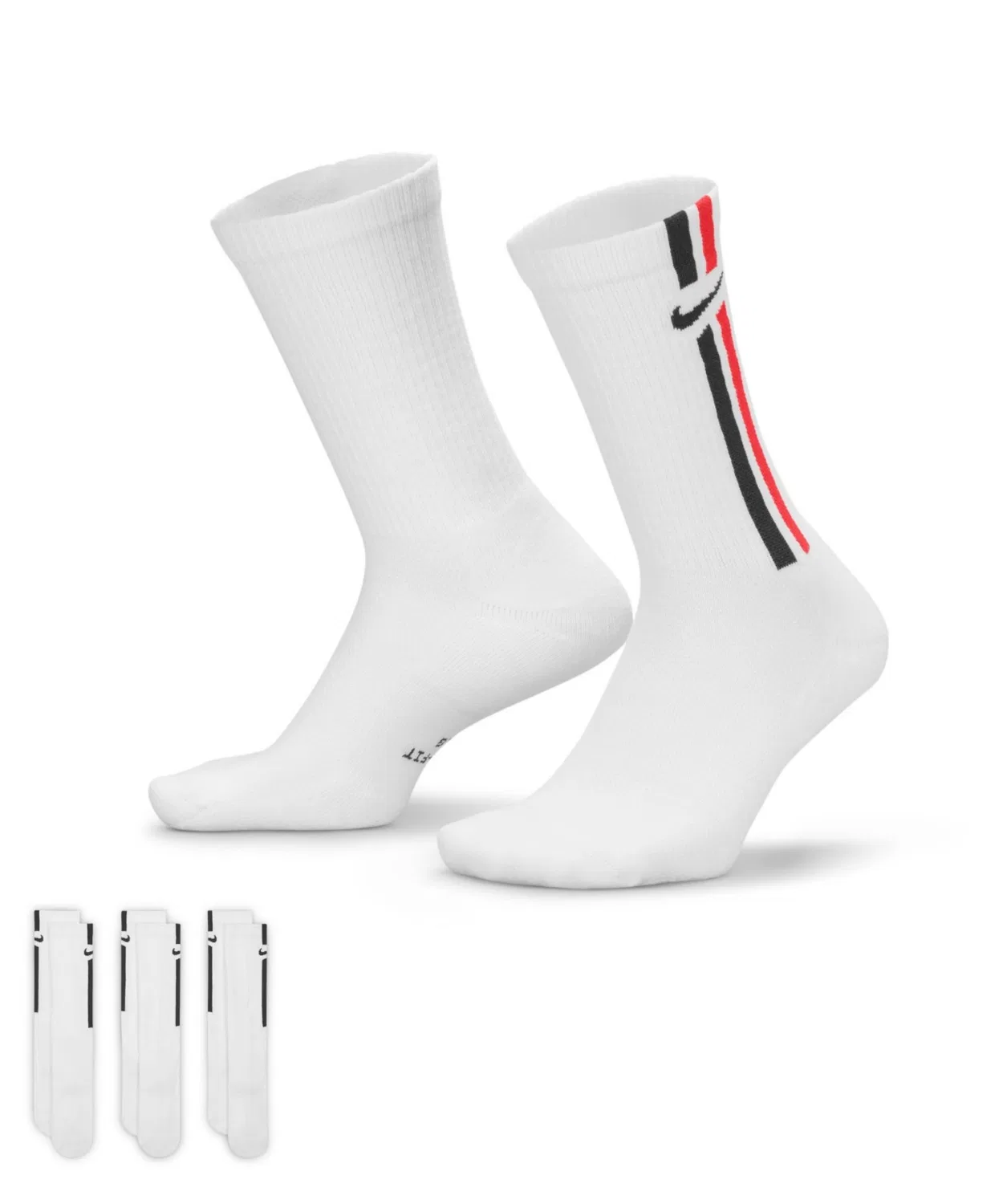 Унисекс носки с поддержкой свода стопы, комплект из 3 пар, Nike Everyday Elevated Crew Socks, Multi-Color