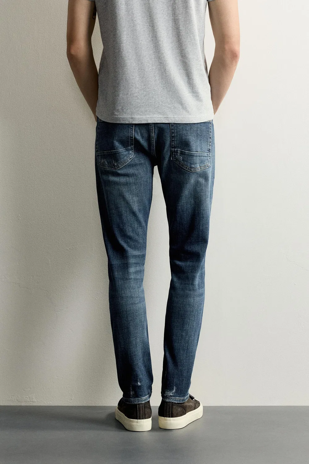 Рваные джинсы узкого кроя ZARA, Blue — фото 3