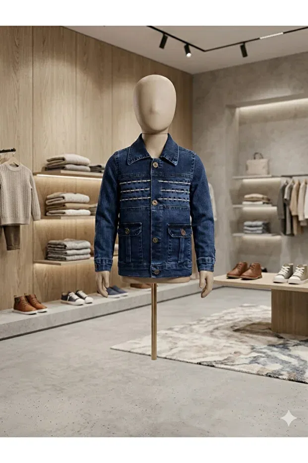 Детская джинсовая куртка для девочек Slim Şımarık, Blue