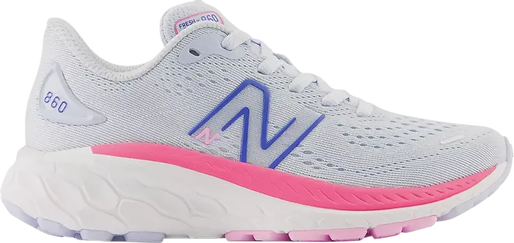 Кроссовки New Balance Fresh Foam X 860v13 Little Kid 'Moon Dust Neon Pink', серый — фото 2