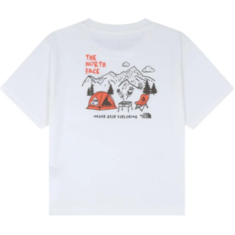 Детский спортивный комплект из футболки и брюк с принтом HIKE CAPRI The North Face, Ivory White / Light Khaki — фото 4