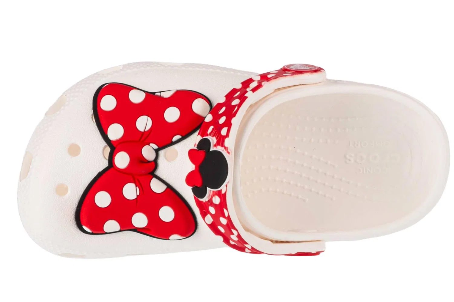 Детские шлепанцы с принтом Classic Disney Minnie Mouse Clog Crocs, Weiß — фото 3