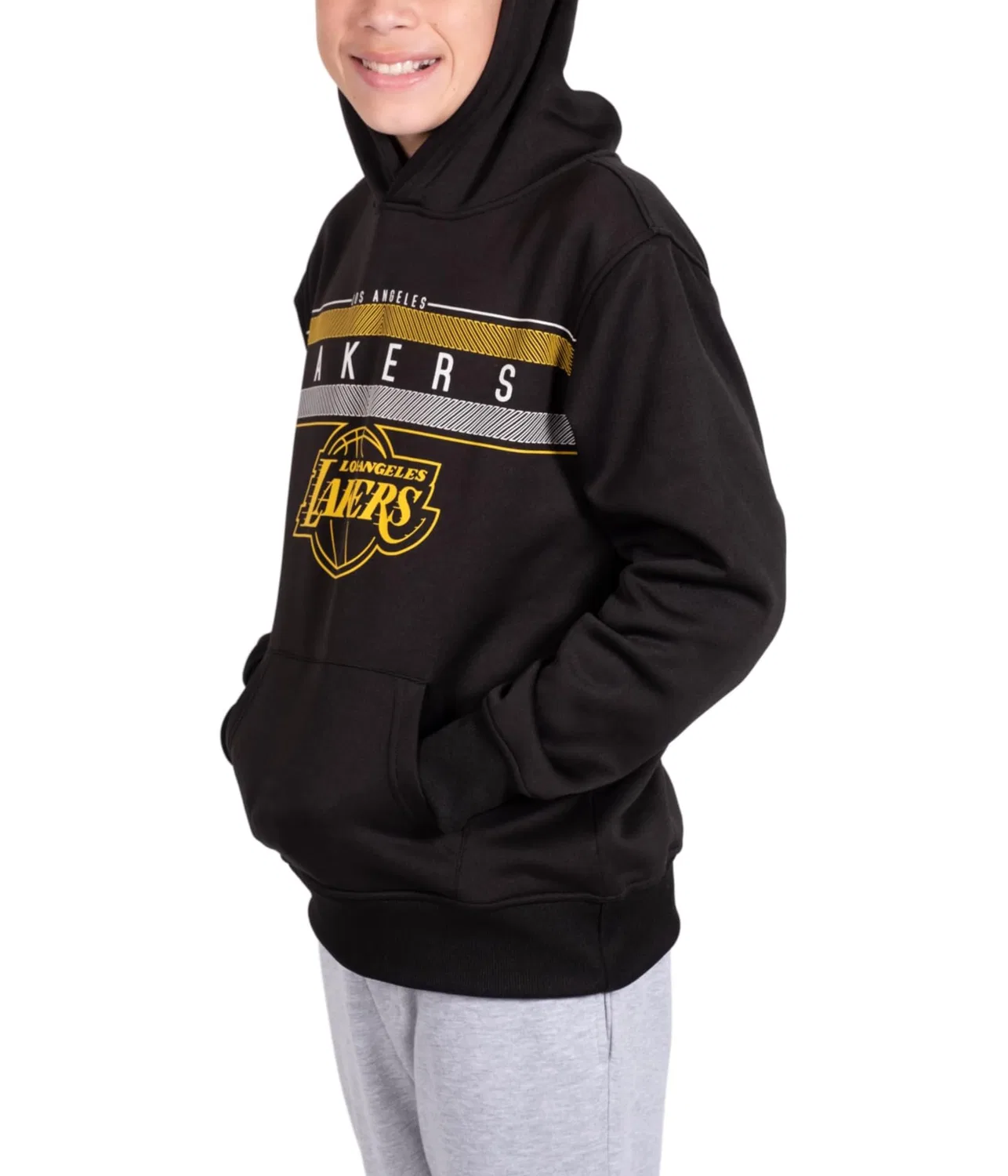 Официальная супермягкая толстовка NBA Midtown Hoodie (для детей постарше) Ultra Game, Los Angeles Lakers/Black