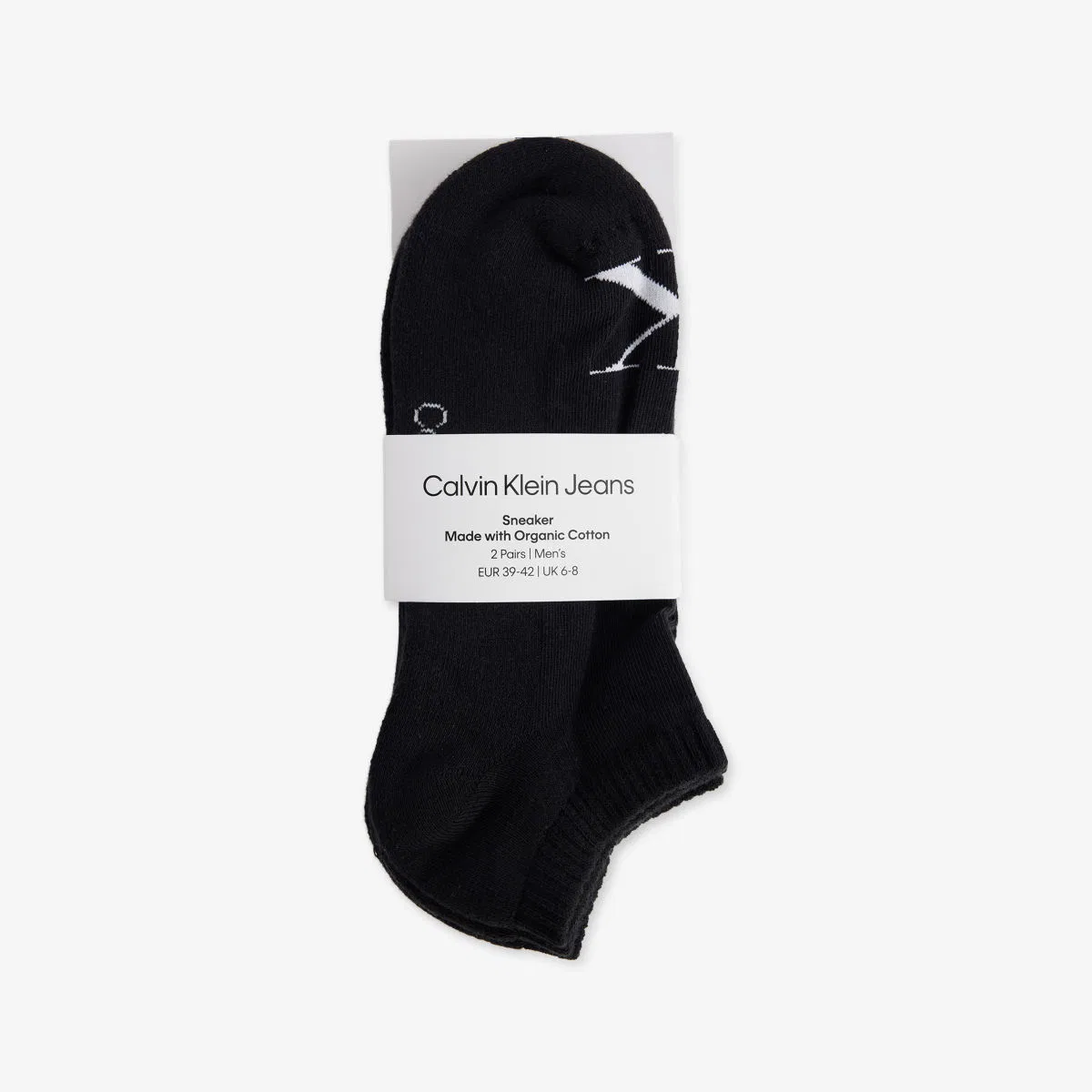 Комплект из двух пар эластичных хлопковых носков с монограммой Calvin Klein, черный