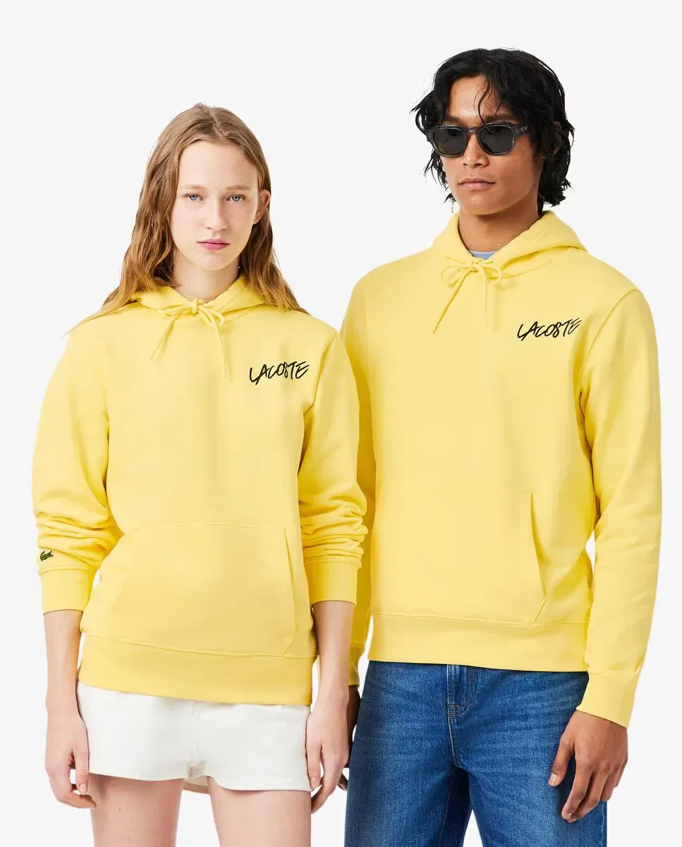 Мужская худи с капюшоном из 100% хлопка Lacoste, Amarillo