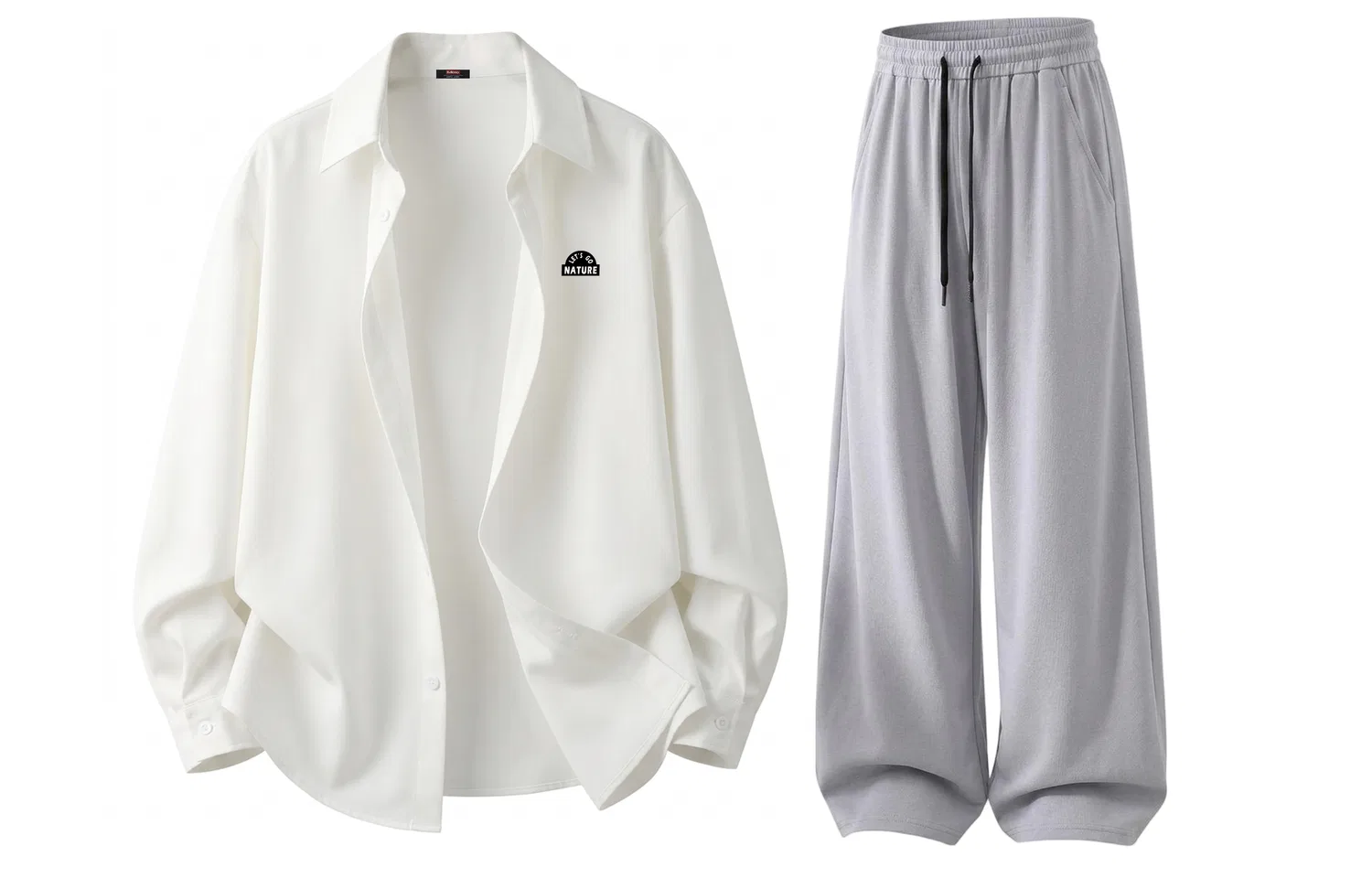 Детский комплект рубашка и брюки BALENO, White Shirt+Light Gray Pants