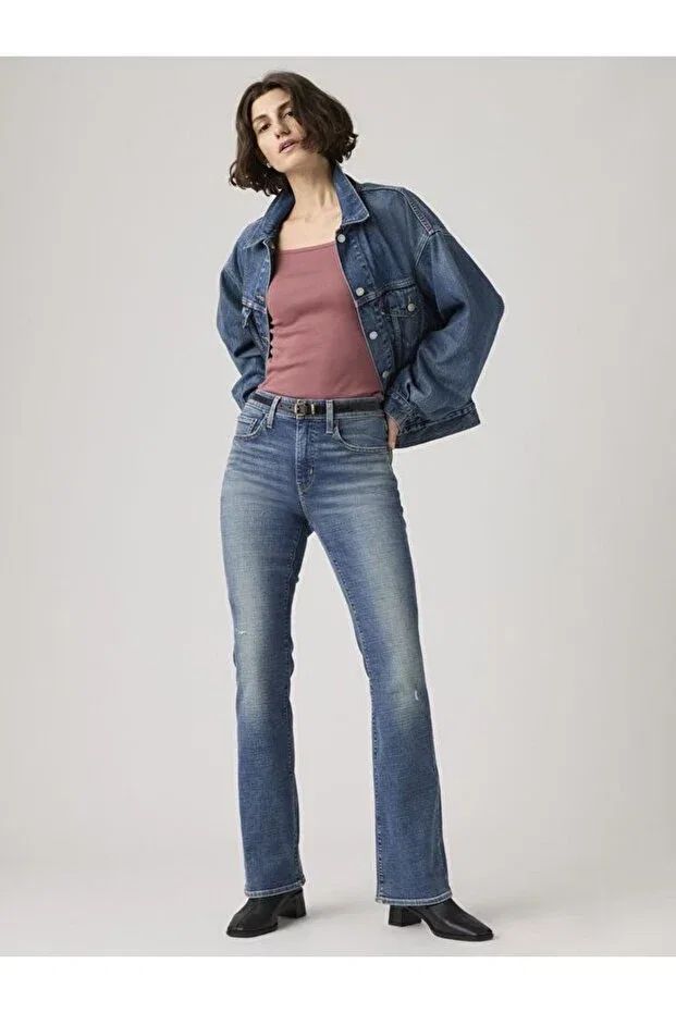 Женские джинсы-клеш с высокой посадкой Levi'S, Medium Indigo - Worn In — фото 2