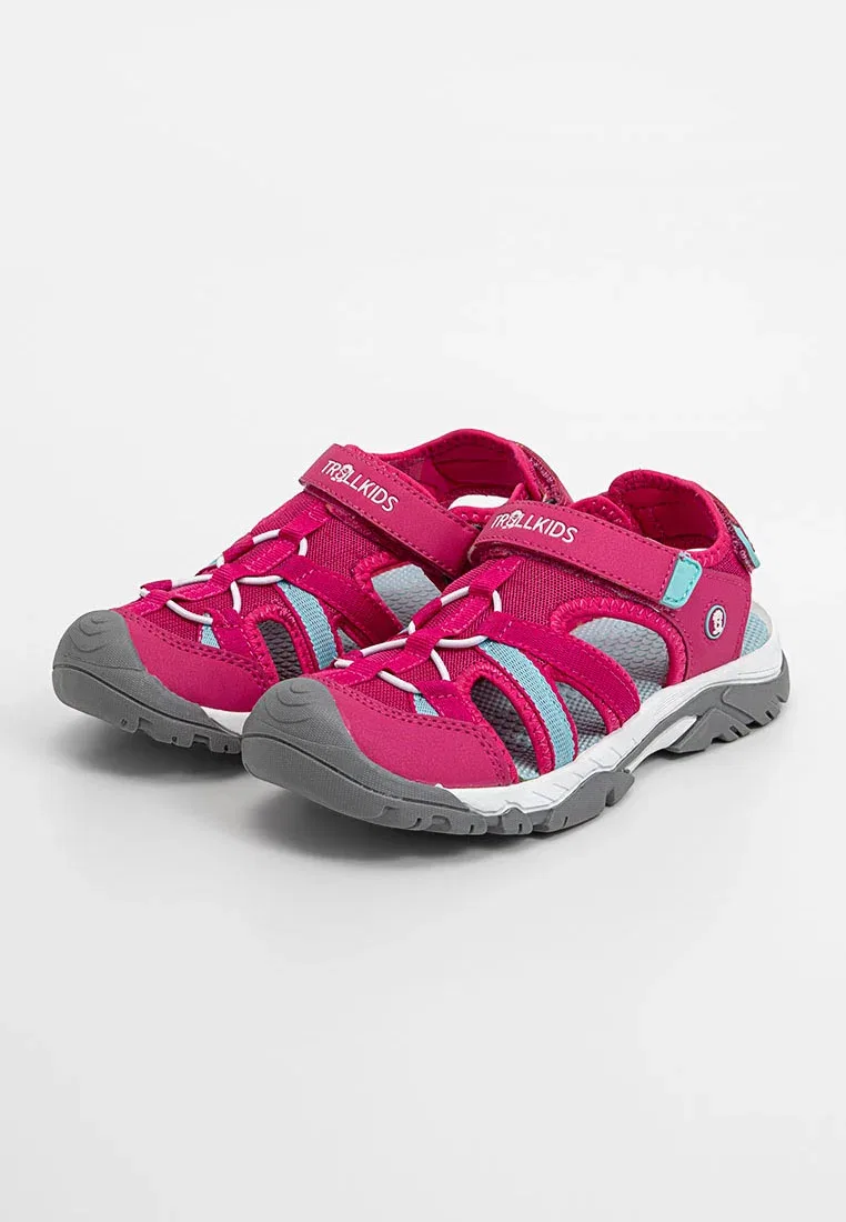 Детские сандалии Stavanger XT унисекс - сандалии для ходьбы Trollkids, Bright Pink/Dark Mint — фото 2
