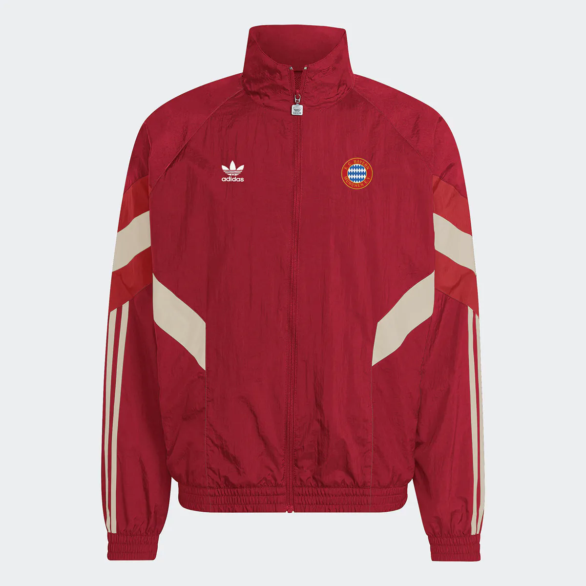 

Мужская куртка Adidas ФК Бавария Мюнхен 2024-2025, красный/бежевый