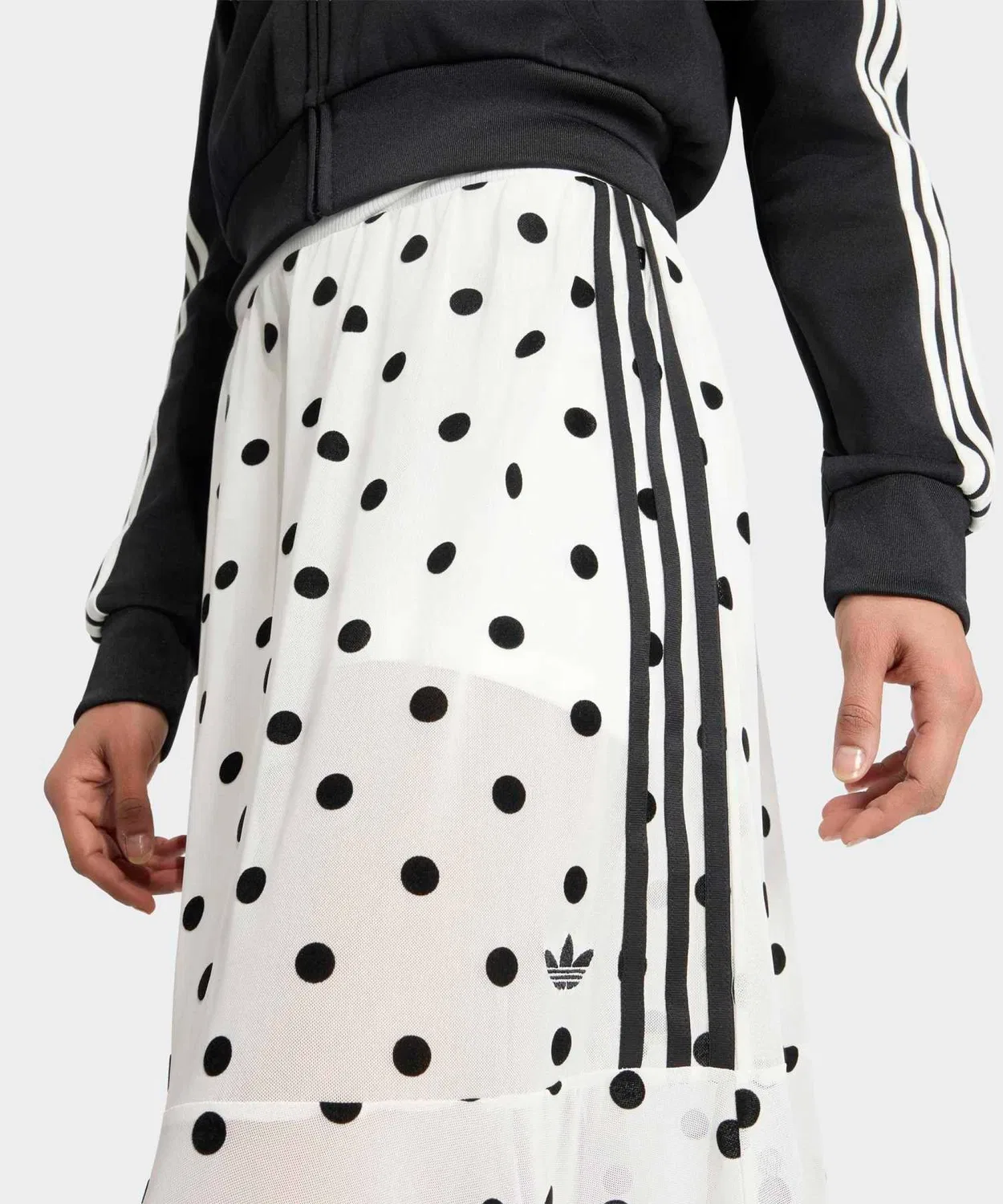 Женская юбка с принтом в горошек Adidas Originals, White — фото 3