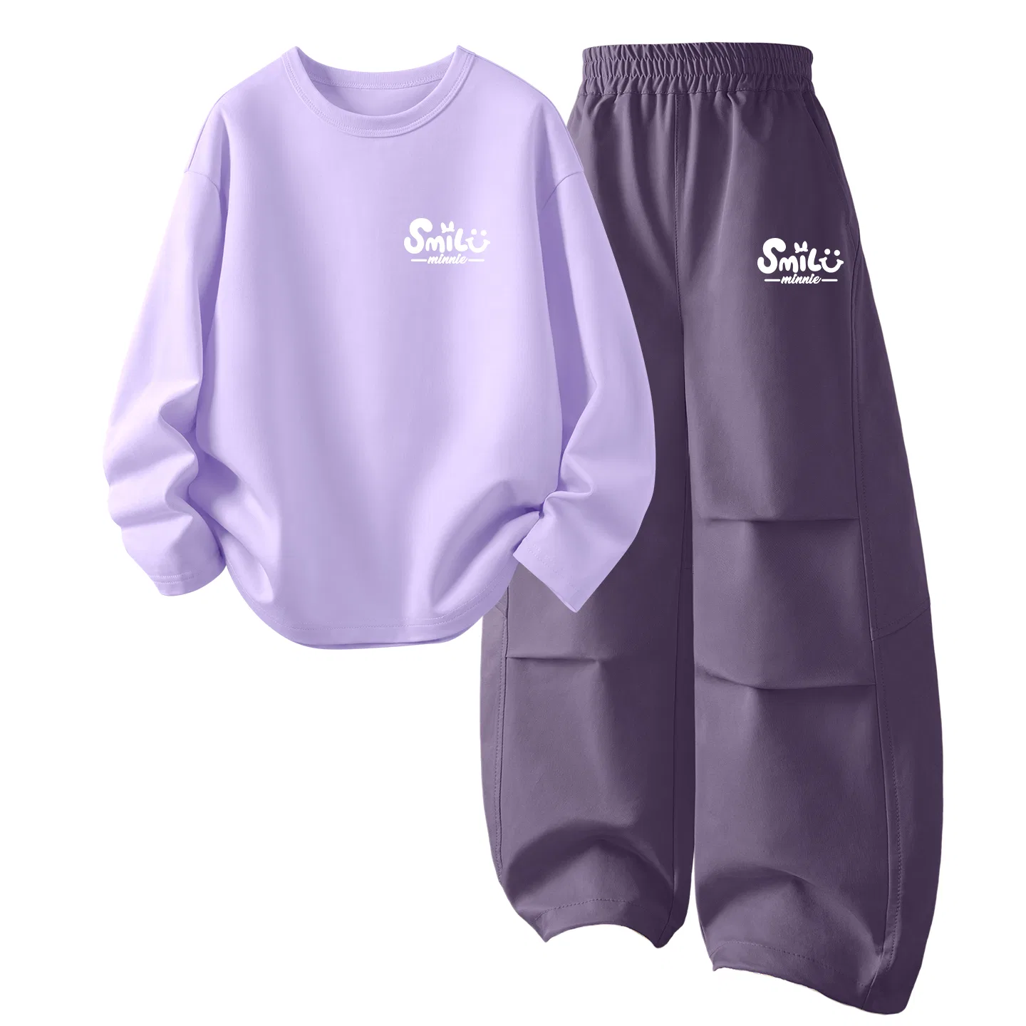 Детский комплект спортивной одежды с принтом Di B Letter Smile K Taro Purple+Thick Board Di B Letter Smile K Van Gogh Purple, Disney, Color