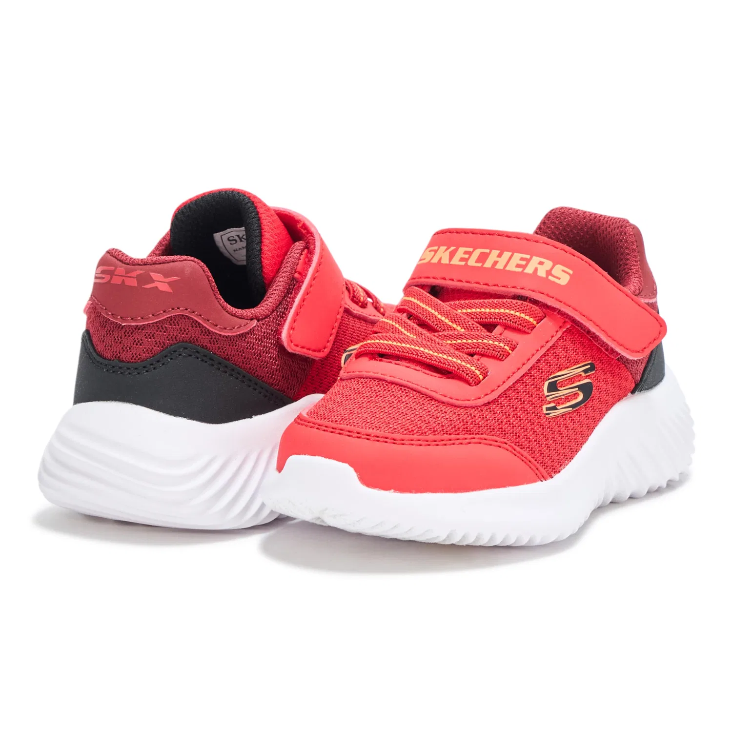 Детские кроссовки для мальчиков с липучкой Bounder Trekzic Skechers, Red Black White — фото 3
