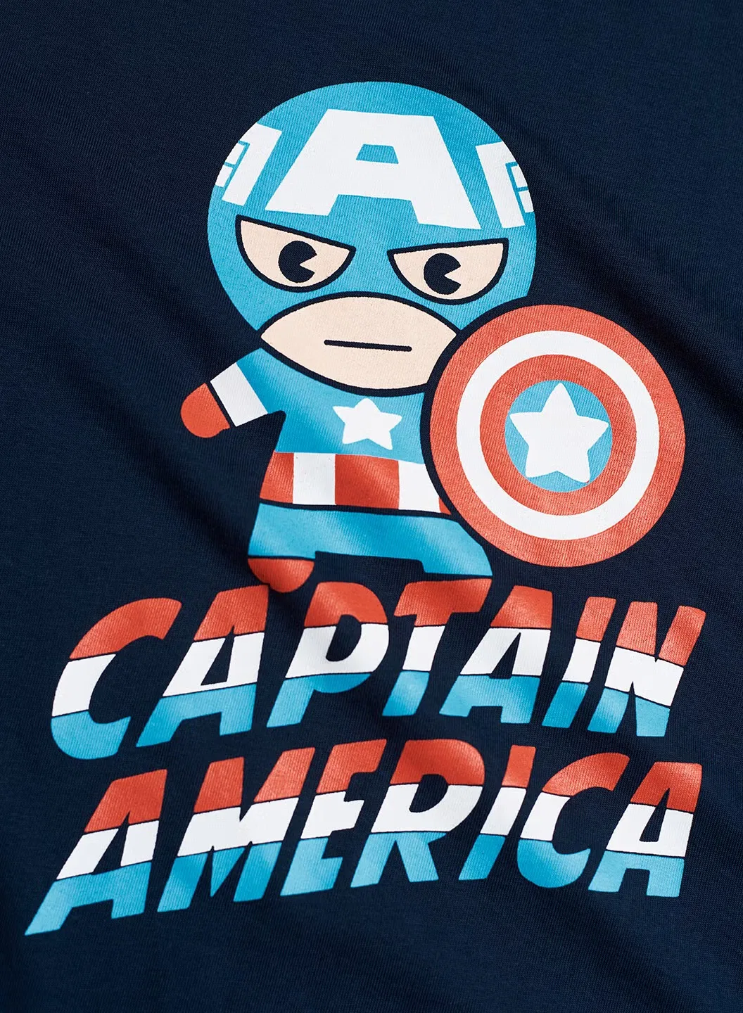 Футболка оверсайз с принтом Captain America The Souled Store, синий — фото 3