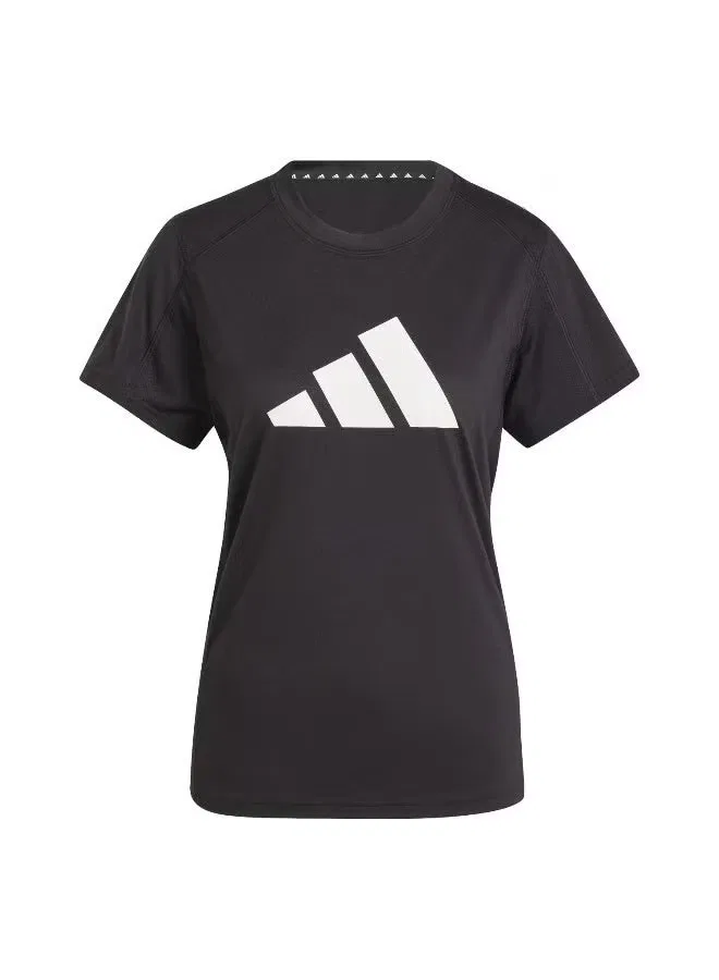Футболка тренировочная с принтом Train Essentials Big Performance Logo Adidas, черный — фото 2