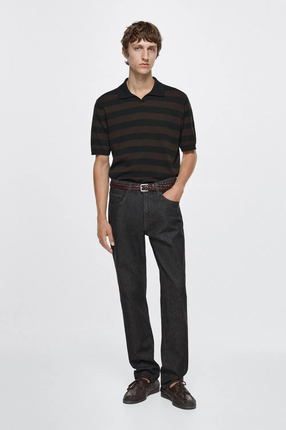 Джинсы Massimo Dutti, зауженный крой, легкие, черный