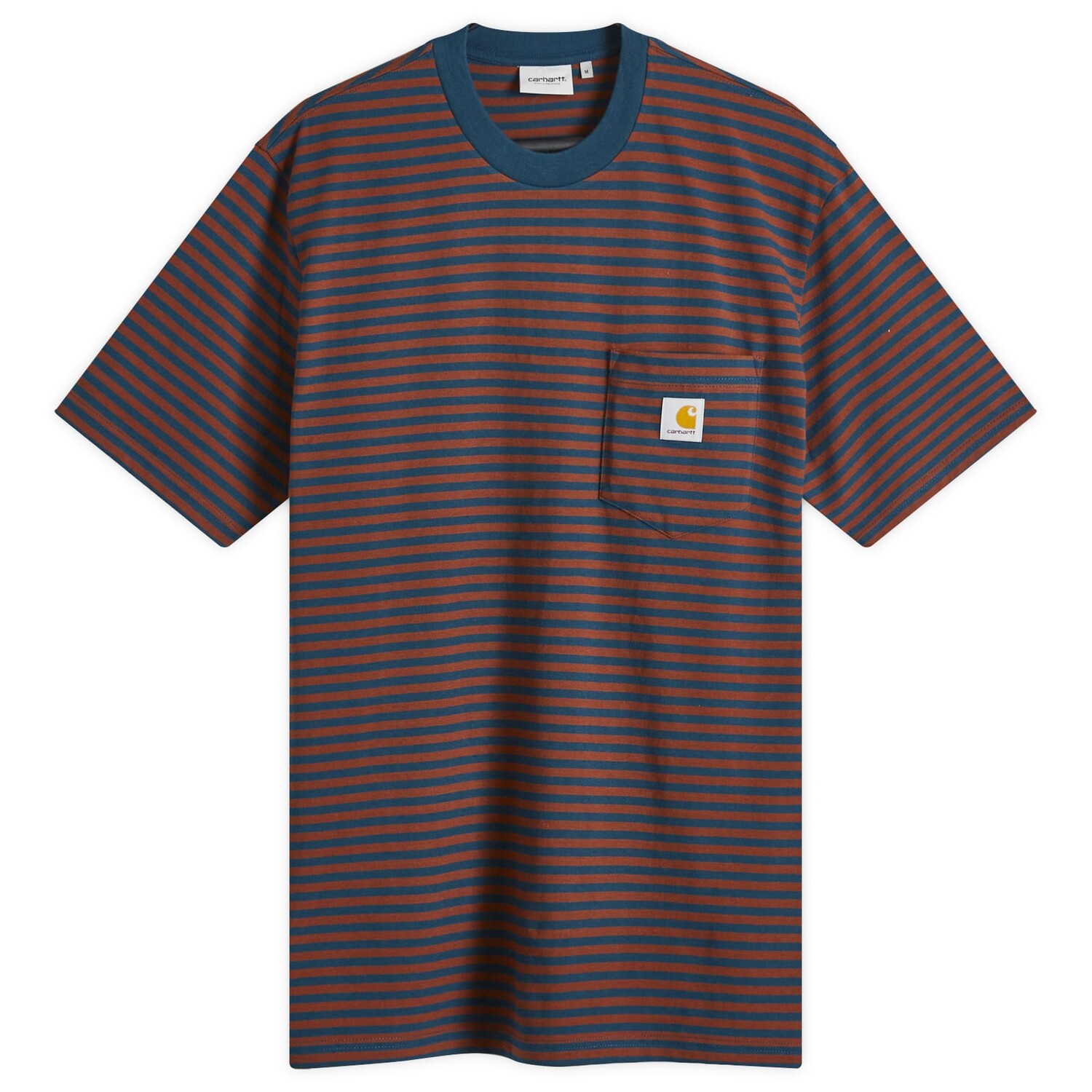 

Футболка Carhartt Wip Verner Stripe Pocket, синий/темно-красный