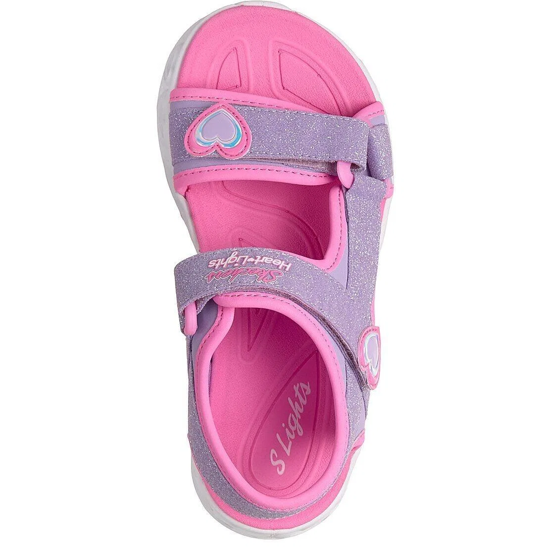 Детские сандалии с принтом Skechers Heart Lights Sandals-sugar, Violett — фото 2