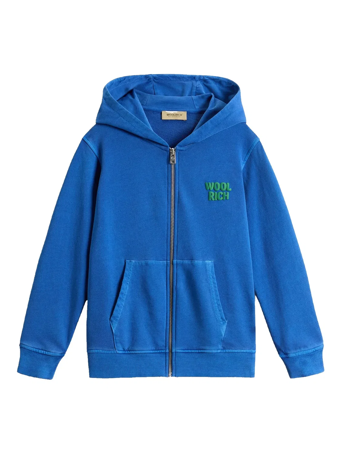 Худи на молнии из хлопка Woolrich, синий