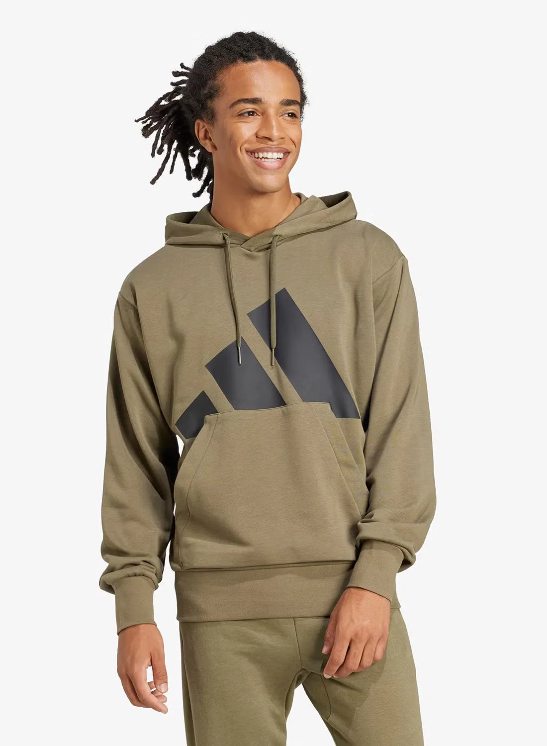 Худи с логотипом Big logo french terry Adidas, черный