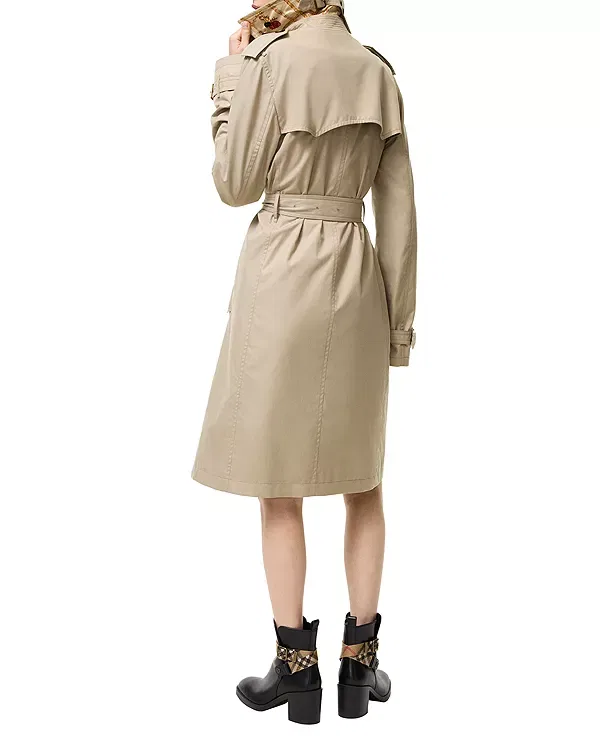 Женское пальто из габардина Foxfield Burberry, Salt Marsh Beige — фото 4