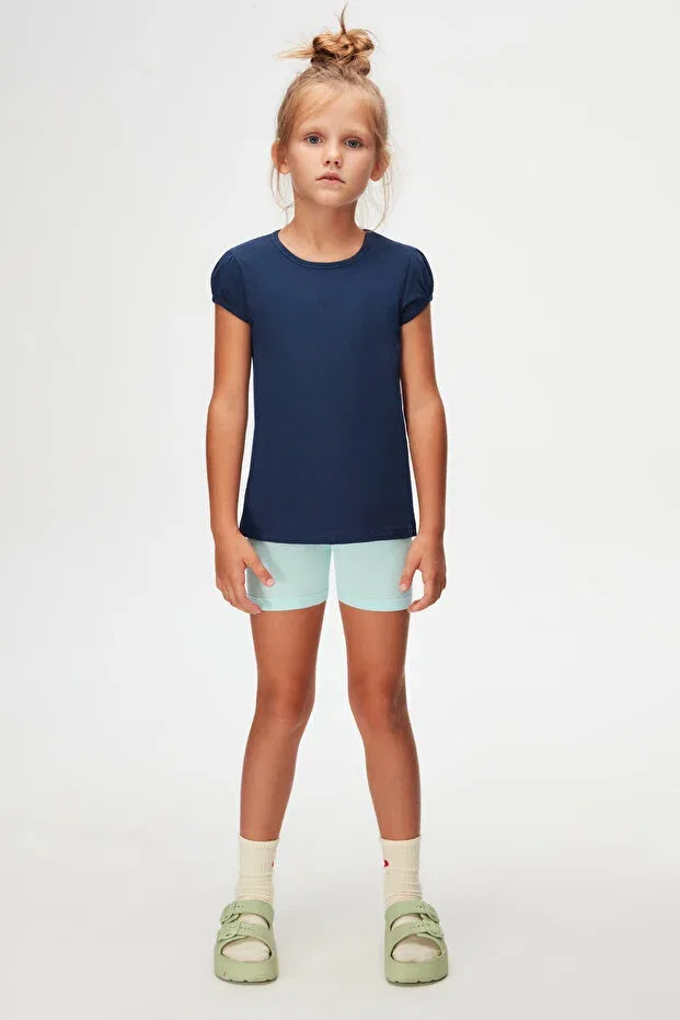 Детская футболка для девочек с коротким рукавом Basics Lovetti, Navy