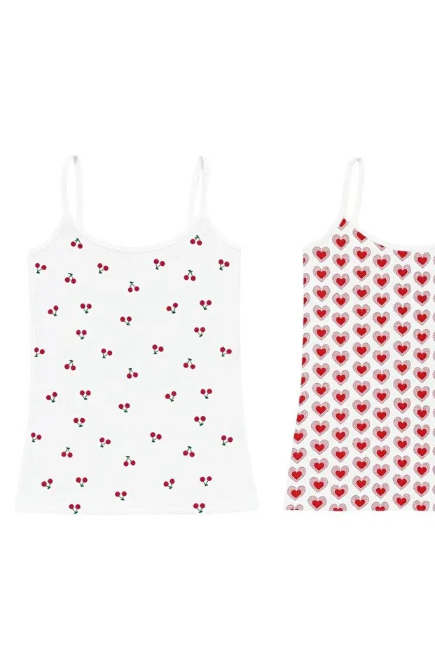 Детский комплект маек для девочек хлопковый 3-Pack combed cotton girls' undershirts Saraç Yıldız, Çok Renkli — фото 3