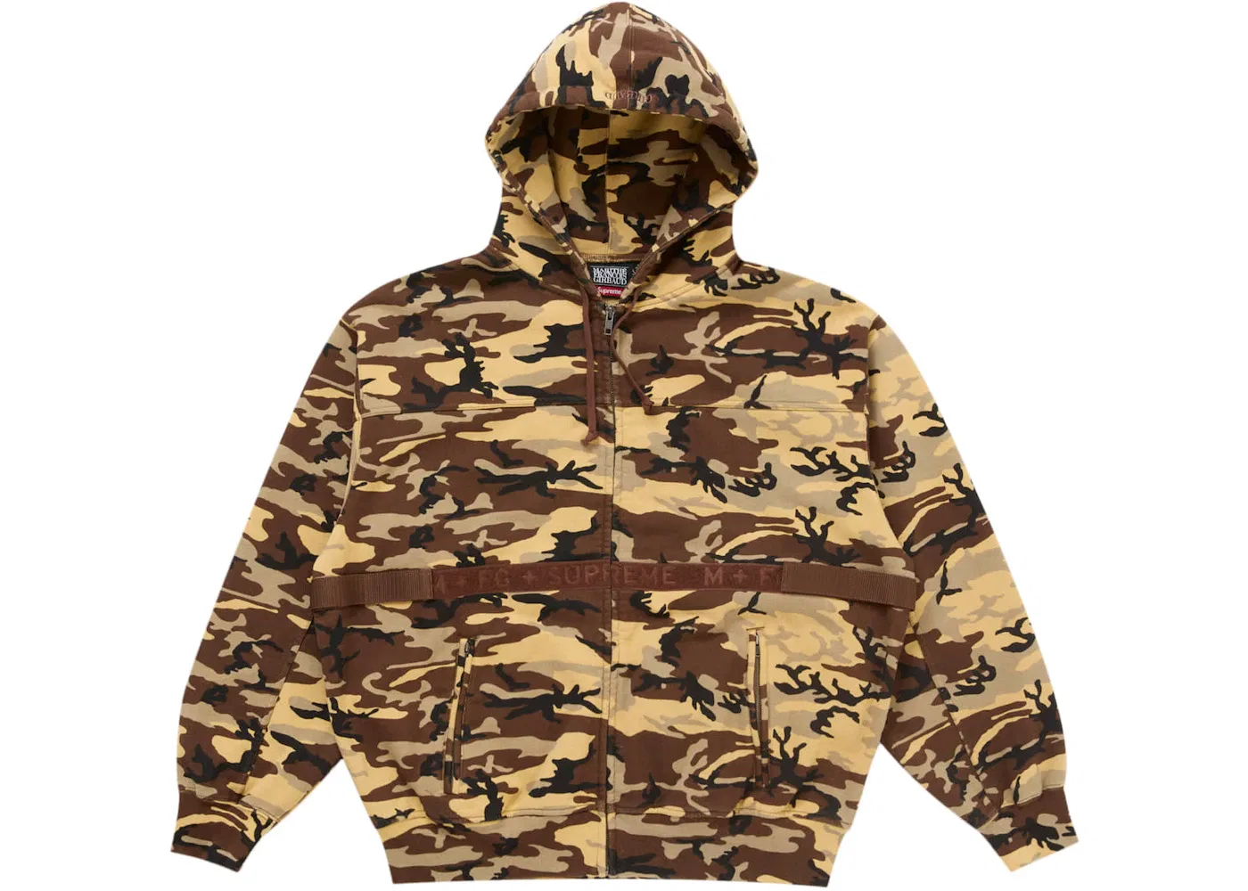 Мужская худи на молнии с капюшоном с камуфляжным принтом Supreme Marithé + François Girbaud Zip Up Hooded Sweatshirt Camo, Camo