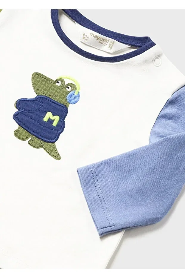 Детский комплект футболок с длинным рукавом Winter baby boy long sleeve t-shirt set of 2 Mayoral, Multicolor — фото 4