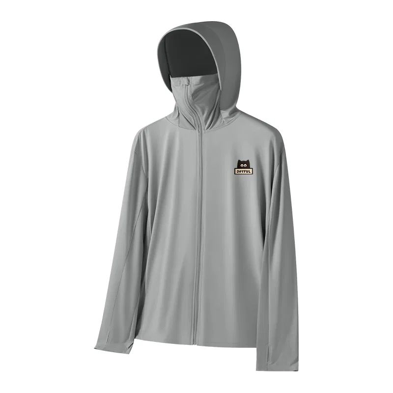 Детская солнцезащитная одежда с принтом [Ice Silk Cooling]Light Gray (Stupid Cat Chest Logo) MINISO, Light Gray — фото 3