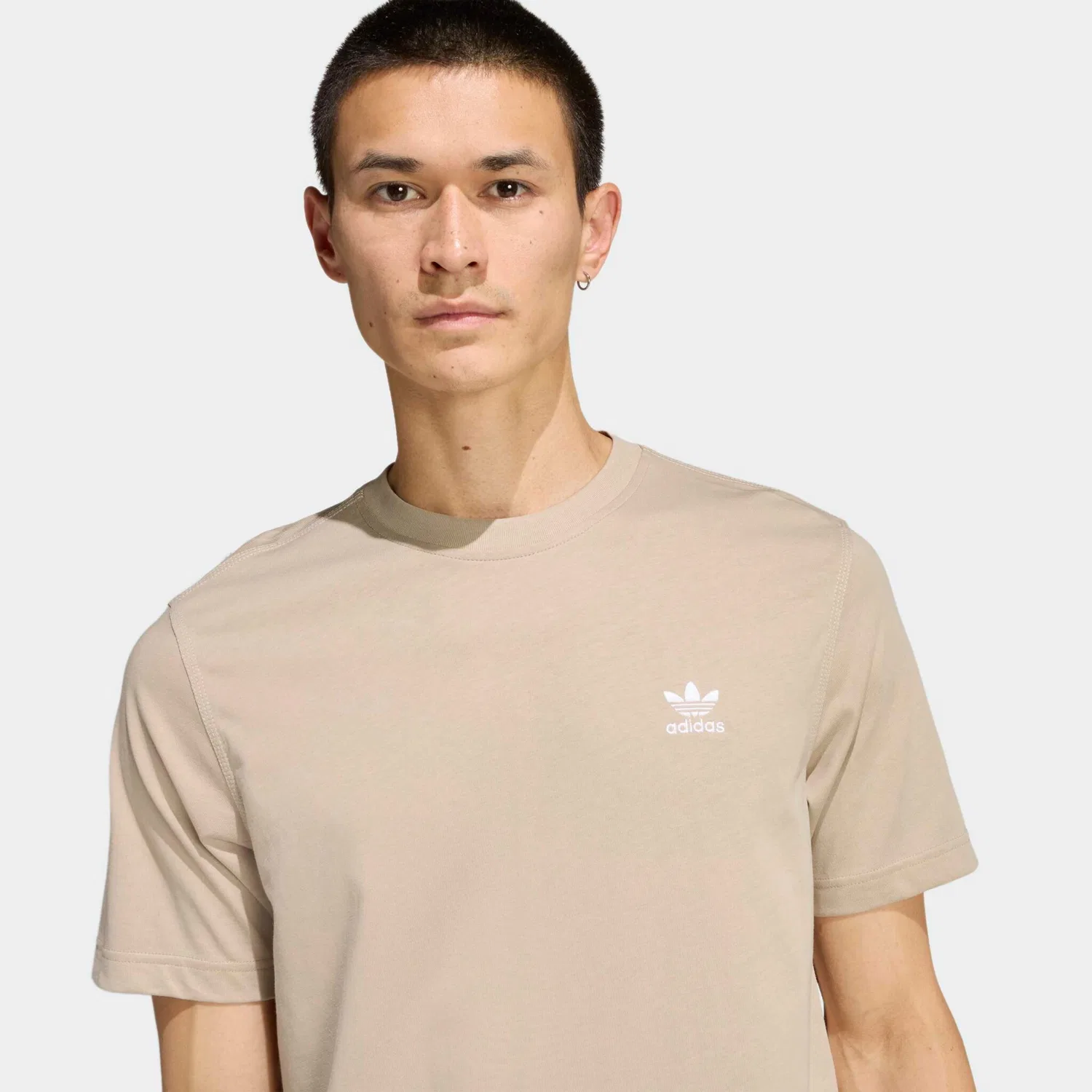 Мужская футболка с логотипом Trefoil Adidas Originals, Stone Khaki — фото 4